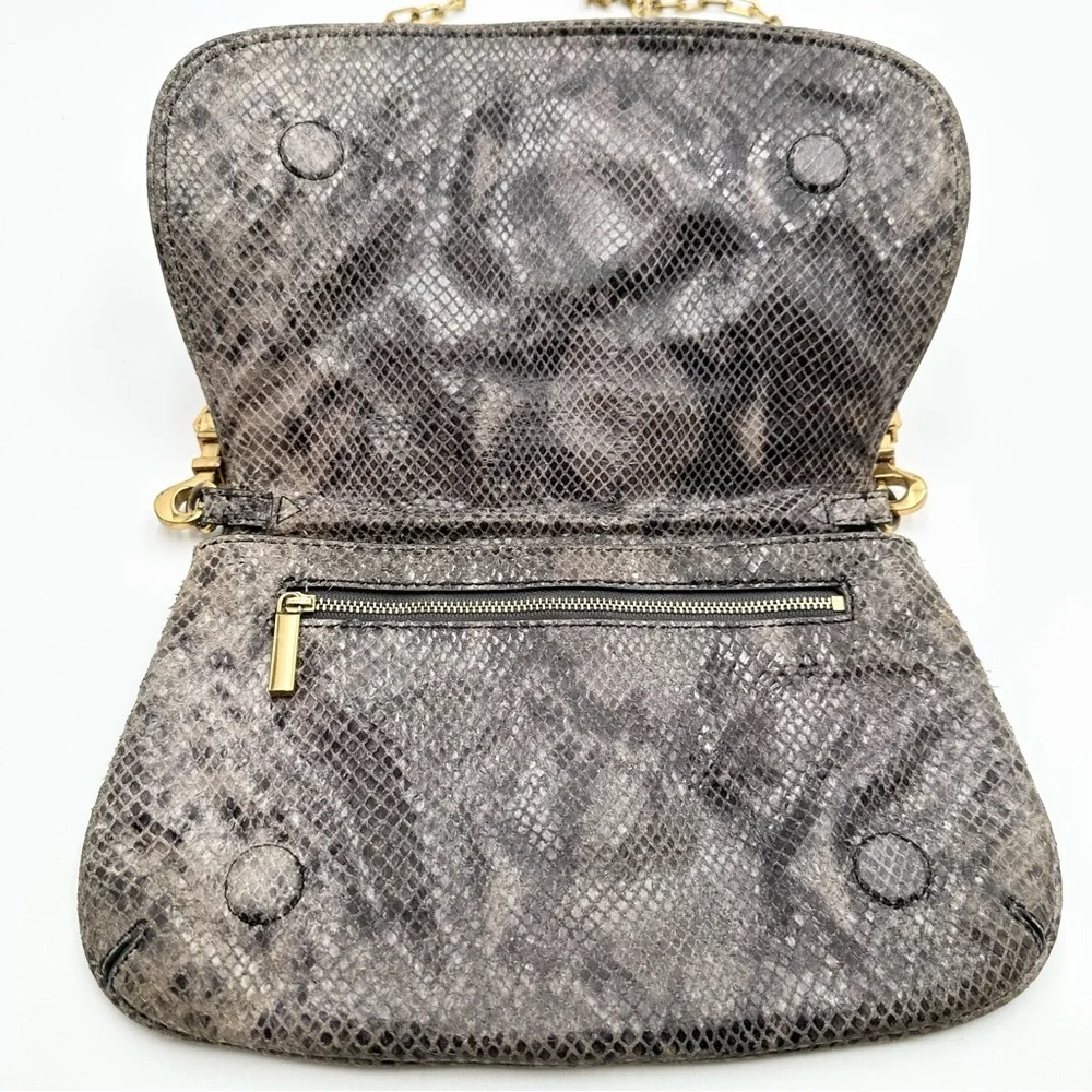 Tory Burch Amanda Snake Print Logo Clutch Crossbody